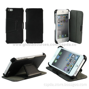 Premium Folio book style PU stand iPhone 5 case, different colors and view angles are available
